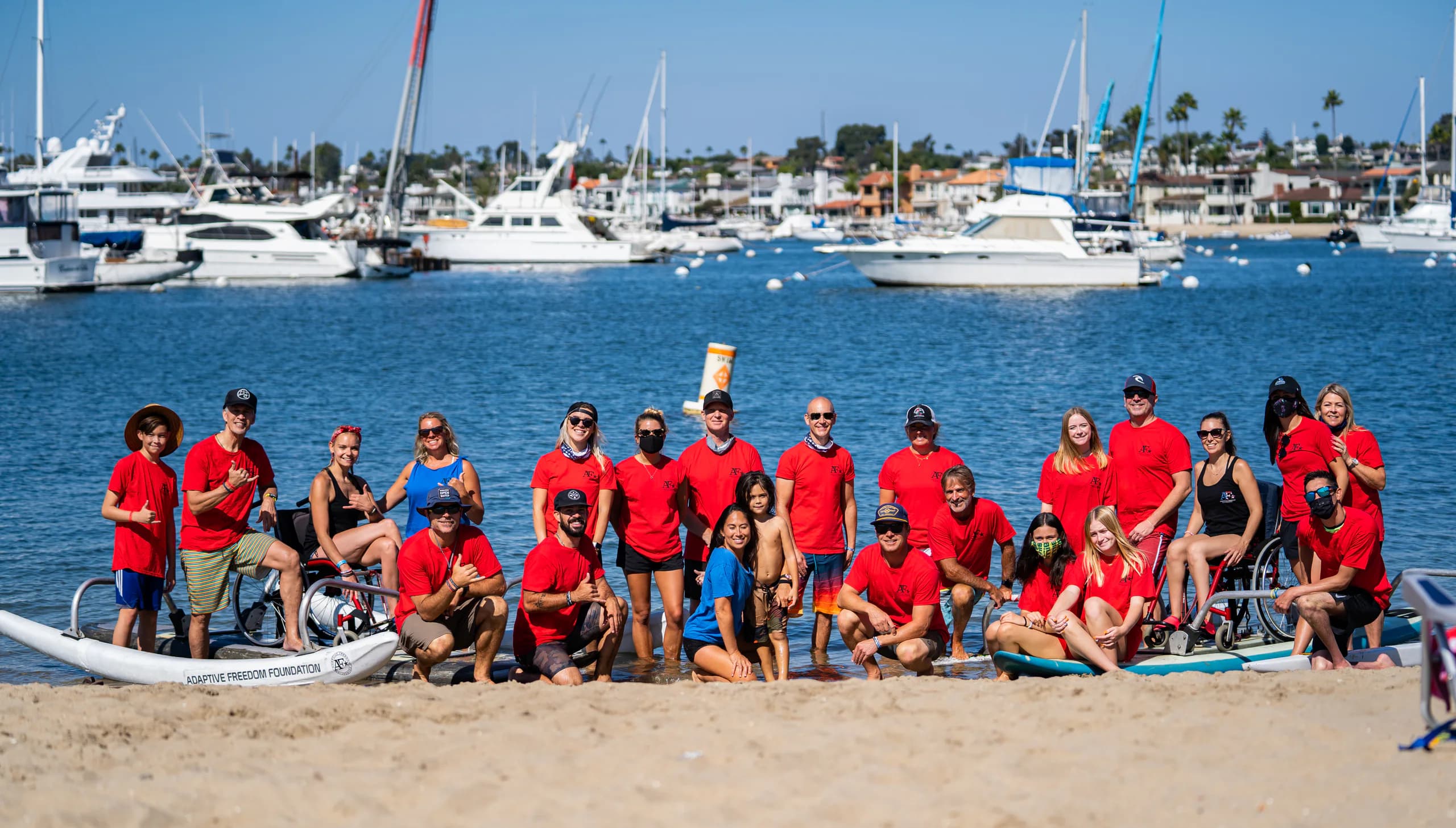 The AFF volunteer team gathered at the marina